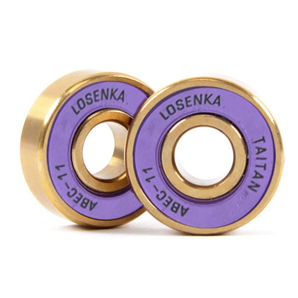 8pcs of Skateboard Bearings Titanium ABEC-11 Purple Gold 4pcs Spacer Skateboarding Sports LOSENKA New 