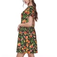 thumbnail image 2 of Vsdgher Fruits Pêche pour Femmes Été 2025 Décontracté Robes Midi Maxi Légères Manches Courtes Col Rond Robe de Plage, 2 of 6
