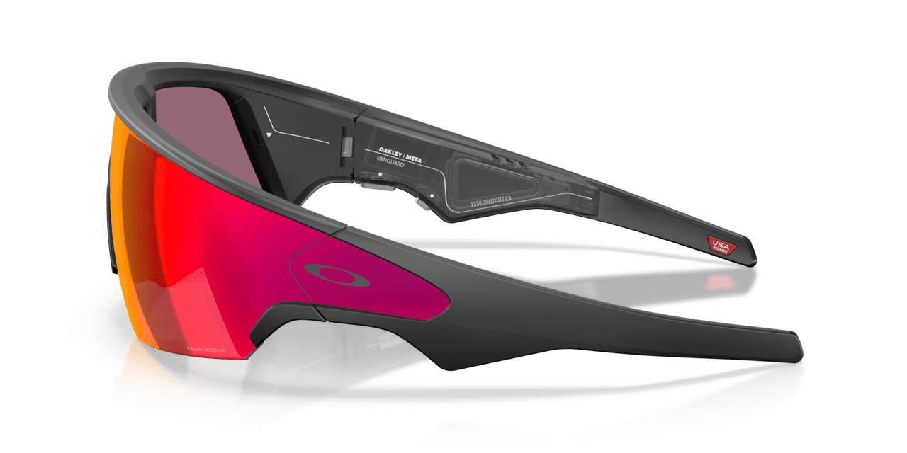 Oakley Meta Vanguard Smart Glasses, AI Meta Glasses with Photo, Video, and Audio, Size 52, Black/Prizm Road