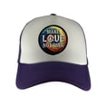 thumbnail image 1 of Gravity Threads Make Love Not War Patch Adjustable Trucker Hat - Purple/White, 1 of 2