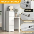 thumbnail image 4 of 4 Drawer File Cabinet with Lock, 18" D Metal Vertical Filing Cabinets, Steel File Storage Cabinets for Home Office, Hanging A4 Legal/Letter Size Narrow File Cabinet, Assembly Required, 4 of 6