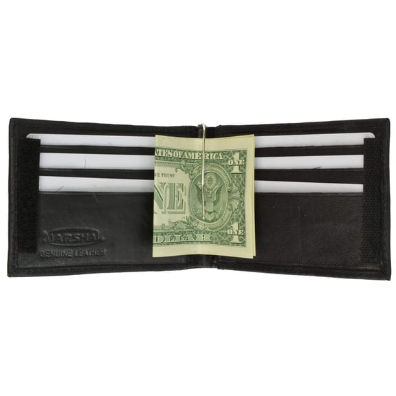 Genuine Leather Mens Cash Clip Wallet with ID Window 1562 (C)