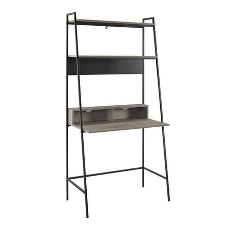 36IN Metal & Wood Ladder Desk - Grey Wash