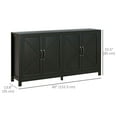 thumbnail image 3 of HOMCOM Storage Cabinet, Buffet Sideboard with Barn Door, Shelf, Black Oak, 3 of 9