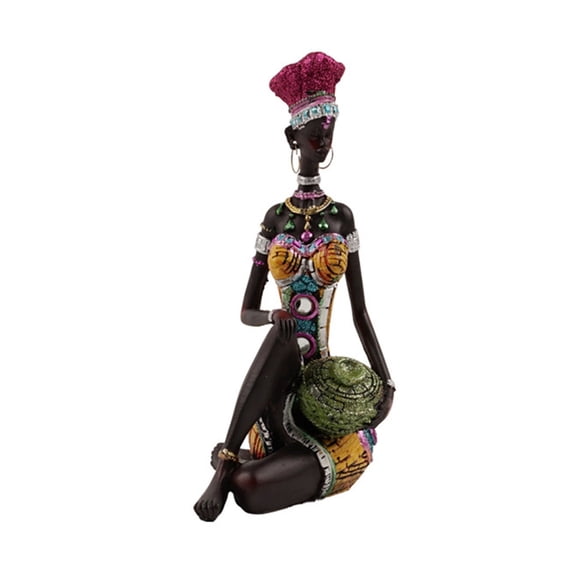 Gieenan African Woman Figure Statues Resin Tribal Art Figure Decorations Gift Giving