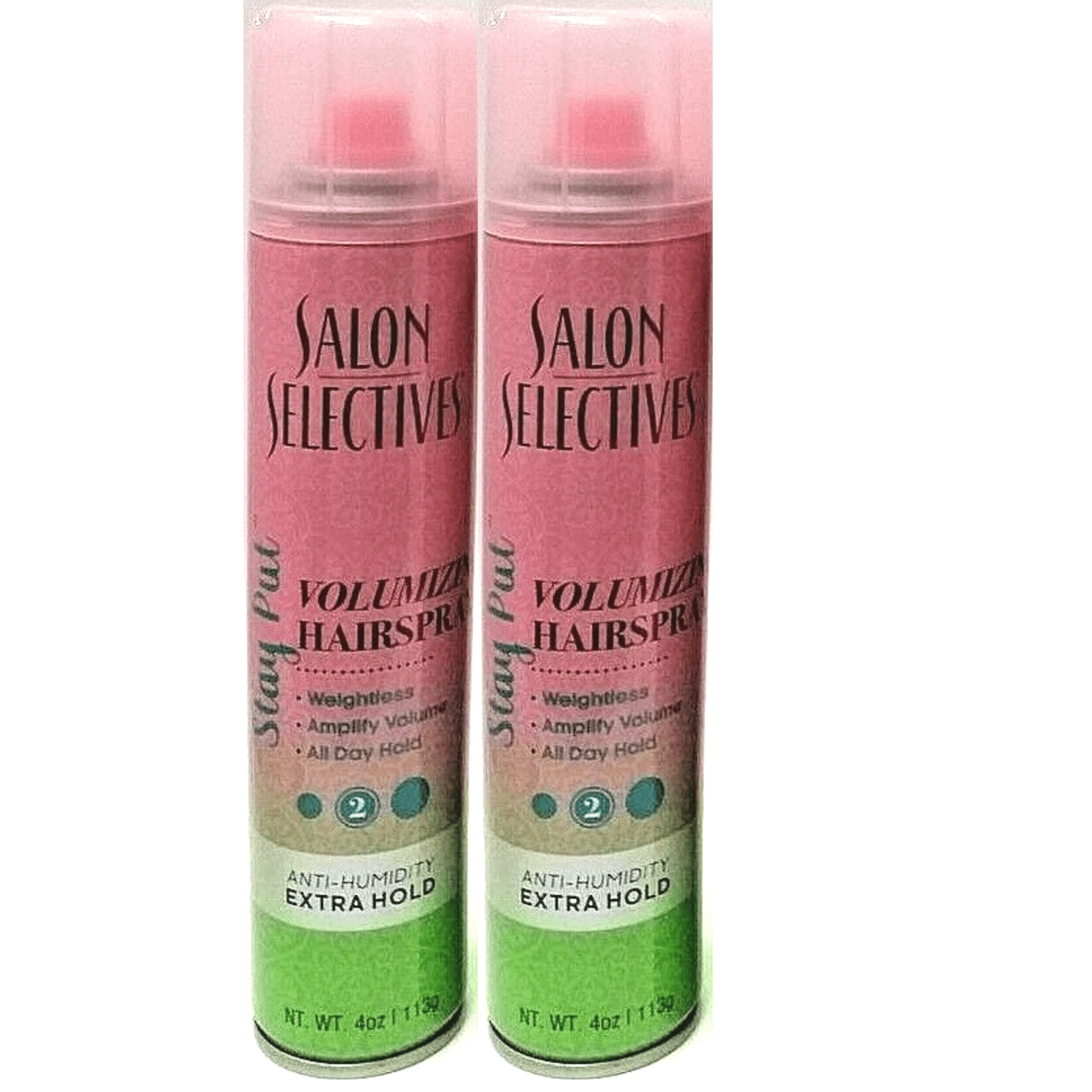 2 Pack Salon Selectives Volumizing Stay Put Anti Humidity Extra All Day  Hold Hair Spray 4oz.,each 
