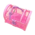 thumbnail image 2 of Caja de Almacenamiento de Pendientes, Caja de Almacenamiento Transparente, Caja de Cosméticos, Herramienta Artesanal para Accesorios de Casa de Muñeca rosa, 2 of 8