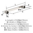 thumbnail image 3 of Amerock Hybridize 6-5/16 inch Center-to-Center Satin Nickel Cabinet Pull, 10 Pack, 3 of 4