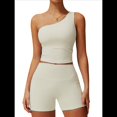 thumbnail image 2 of Camisetas Sin Mangas con un Solo Hombro para Mujer, Corte Entallado, Estilo Y2K Albaricoque XL, 2 of 10