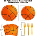 thumbnail image 2 of 96Pcs Basketball Party Decorations Disposable Tableware Set Party Supplies Plate,Cutlery, 2 of 5