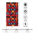 thumbnail image 2 of Polyester Long Towel Multi-Size Water Absorption Good Bright Fluffy Soft For Bathroom Swimming Pool Beach Outdoor Travel Red Colorful Houndstooth Hand-Drawn Sketch_1, 2 of 8