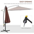 thumbnail image 4 of Outsunny 10' Cantilever Hanging Tilt Offset Patio Umbrella with UV & Water Fighting Material and a Sturdy Stand, Brown, 4 of 10