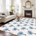 thumbnail image 3 of Blue Palm Trees Area Rug 5x7 Washable Rug Non Slip Summer Botanical Tropical Plants Large Area Rug Soft Stainresistant Indoor Floor Carpet for Living Room Bedroom Home Office Dining Room Nursery, 3 of 8