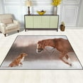 thumbnail image 3 of Coolnut Lightweight Soft Area Rugs 63 x 48 in, Horse and Dog in Winter Floor Mat for Kids Playing Room Hardwood Floor Living Room Nursery Rugs, 5'3" x 4', 3 of 6