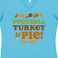 thumbnail image 4 of Inktastic Football Turkey and Pie Women's V-Neck T-Shirt, 4 of 5
