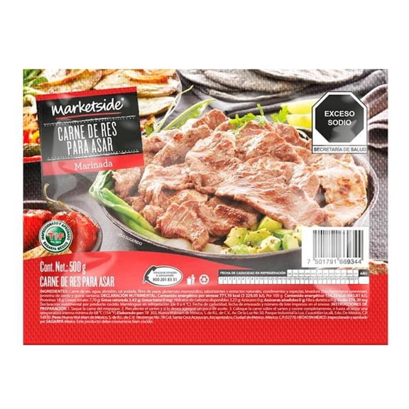 Carne De Res Marketside Para Asar Marinada 500 G