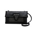 thumbnail image 3 of Bolso bandolera cuadrado horizontal con diseño de serpiente, ligero y lujoso, con tachuelas y diamantes, para mujer, para banquete de noche, personalizado, 3 of 5