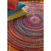 HF by LT Cotton Carnivale Braided Round Rug, 3, Multi-Colored