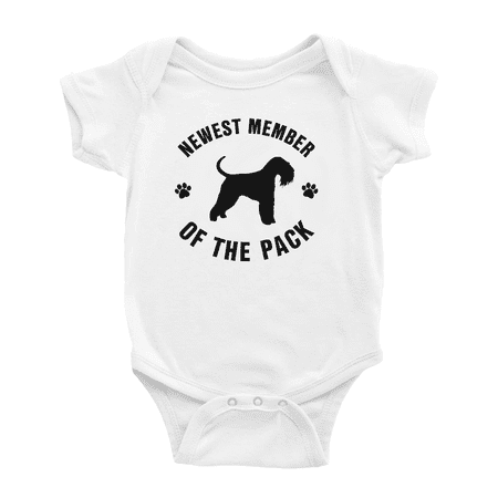 

Newest Member of The Pack Standard Schnauzer Dog Funny Baby Bodysuit Boy Girl