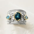 thumbnail image 5 of Ross-Simons 3.70 ct. t.w. Blue and White Topaz Ring in Sterling Silver With 14kt Yellow Gold, Women's, Adult, 5 of 6