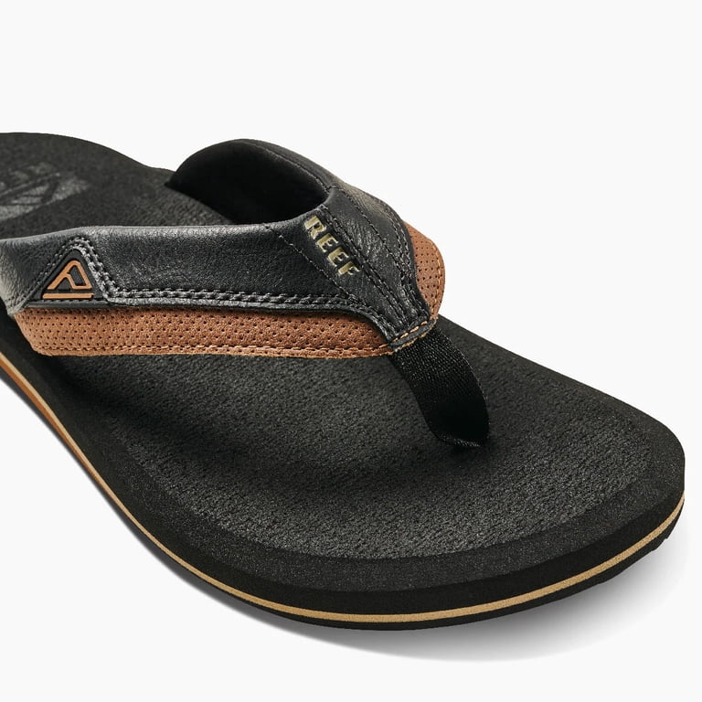REEF Cushion Dawn Sandals - Men\'s Sz 12 - Black Leather Beach Flip Flops CI6557 REEF CUSHION DAWN CI6557 – Spyder Surf main image 2