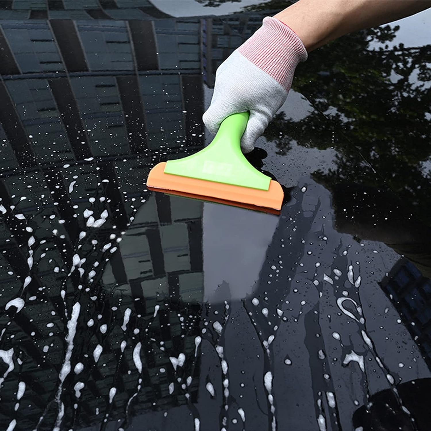 AUKEPO Super Flexible Silicone Squeegee, Window Tint Water Blade, Shower Squeegee with No-Slip Handle, Auto Cleaning Tool Accessories