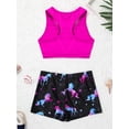 thumbnail image 4 of Haitryli Kids Girls 2 Piece Gymnastics Dance Outfits Crop Top with Booty Shorts for Dark Night Black M, 4 of 7