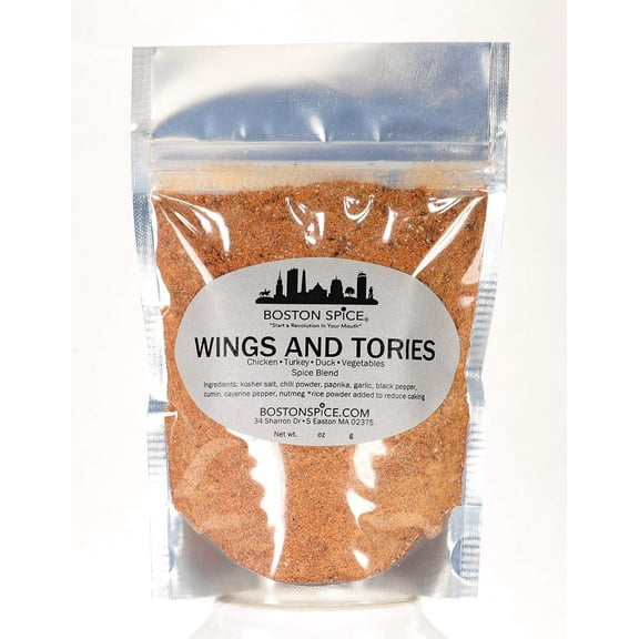 Boston Spice Wings and Tories Handmade Gourmet Seasoning Blend Dry Rub Poultry Chicken Turkey Duck Vegetables Wings Legs Breast Smoker Grilled Grill Grilling Barbecue Baked BBQ 1/4 Cup wt. 1.5oz/43g