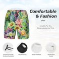thumbnail image 3 of Balery Watercolor Blooming Cactus Bañador para hombre, shorts de playa de secado rápido con entrepierna y forro de compresión-X-Large, 3 of 6