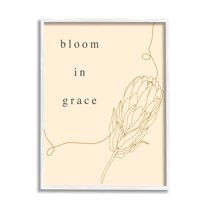 Stupell Industries Bloom In Grace Minimalistic Plant Blossom Line Drawing Framed Wall Art, 16 x 20, Design by Lil' Rue