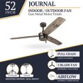 thumbnail image 4 of Prominence Home Journal 52 Inch Outdoor Ceiling Fan with Pull Chain, Gun Metal, 4 of 12