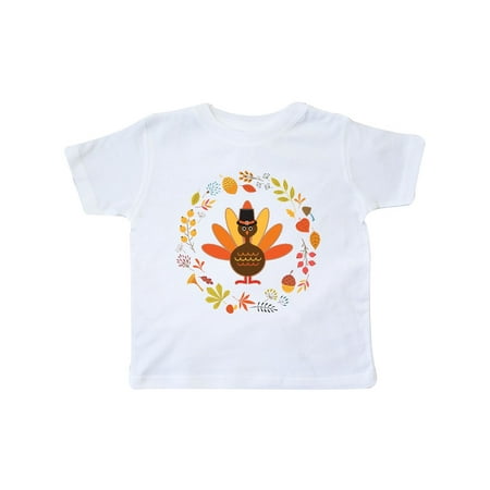 

Inktastic Thanksgiving Turkey Fall Holiday Wreath Gift Toddler Boy or Toddler Girl T-Shirt