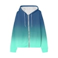 thumbnail image 4 of Shirts for Women Trendy Y2k Fall Winter Relaxed Fit Hooded Long-sleeved Rolled One Shoulder Drawstring Solid Color Leisure Polyester Sweatshirts Hoodies(Mint Green,XXXL), 4 of 4