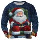 thumbnail image 2 of Sudadera sin capucha para hombre, informal, a la moda, con cuello redondo, estampado navideño, jersey de manga larga, blusa de poliéster para hombre, 2 of 3