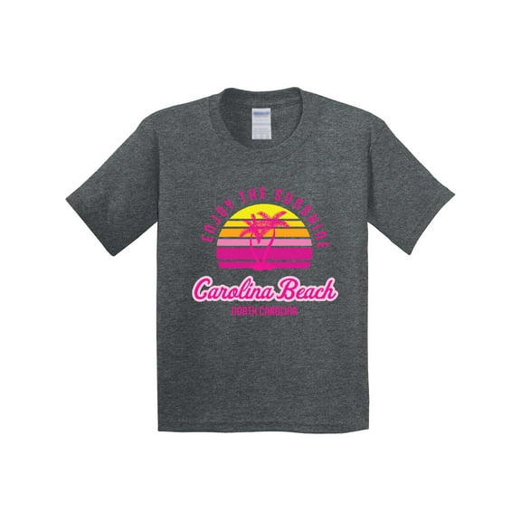 Inktastic Summer Enjoy the Sunshine Carolina Beach North Carolina Pink Youth T-Shirt