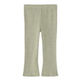 thumbnail image 3 of Dpytoraw Girls Ice Silk Flared Leggings, Tight Bootcut Stretchy Summer Pants Green Size 5-6 Years, 3 of 3