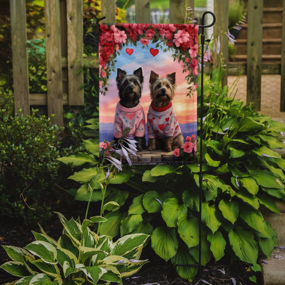 Skye Terrier Two Hearts Garden Flag 11.25 in x 15.5 in