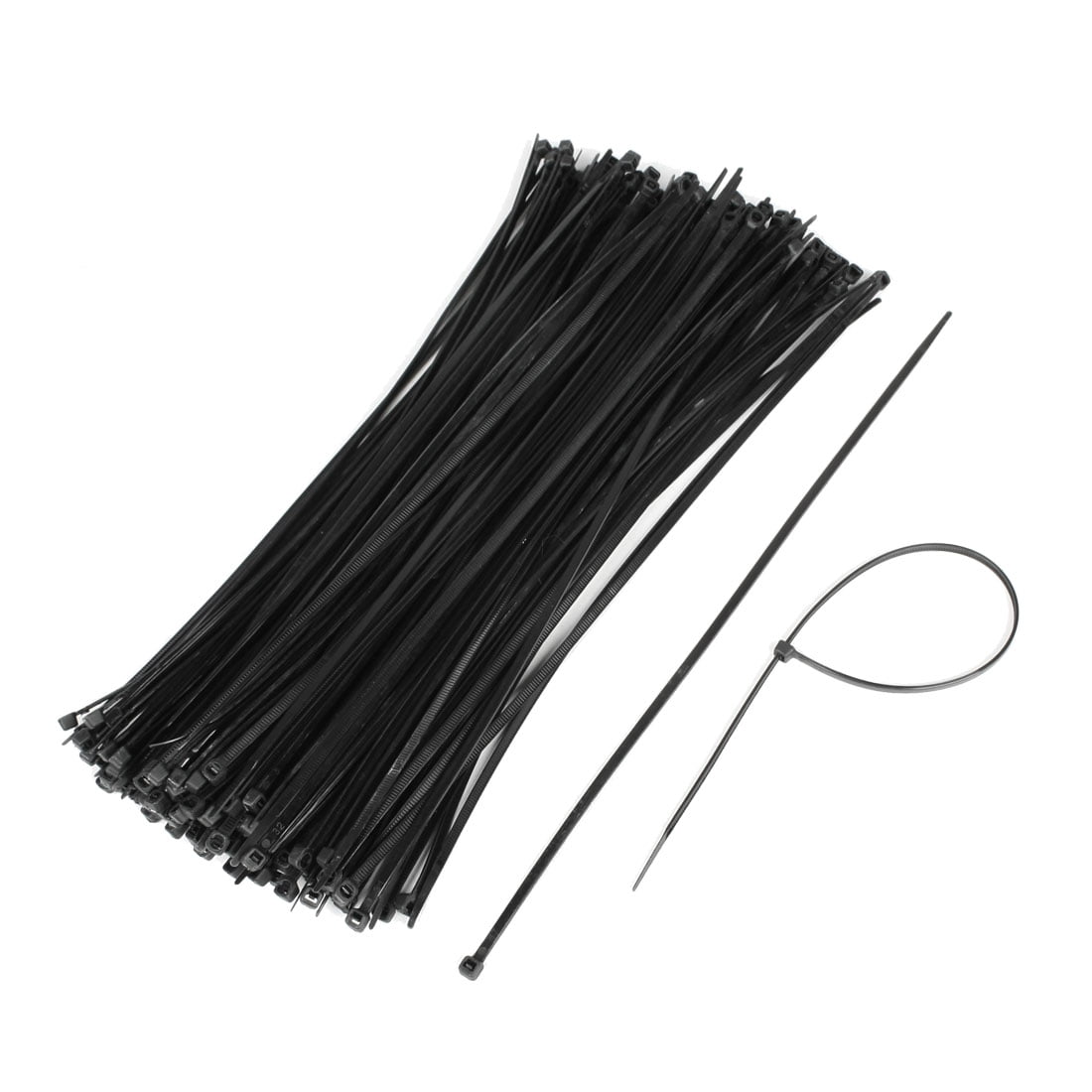 200PCS Nylon Cable Zip Ties Self-Locking Heat UV Resistant Fastening Strap Black 