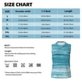 thumbnail image 5 of Lsque Teal Turquoise Fluid Stripes Print Men's Cotton Blend Sleeveless Muscle Shirts (S-3XL)- Moisture Wicking, Odor Protection, UPF 30+,Medium, 5 of 8