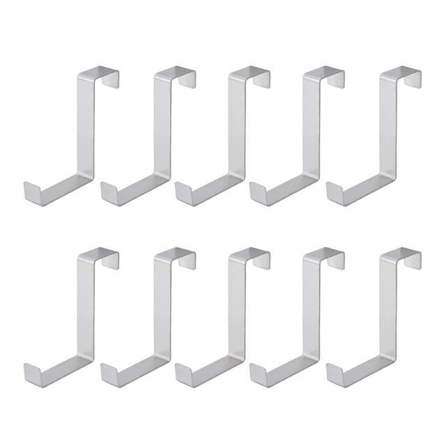 Crochets en Acier Inoxydable en Forme de Z, 10 Pcs Crochets de Rangement pour Armoire en Acier Inoxydable, Kits de Crochets de Porte Fabriqués avec Soin