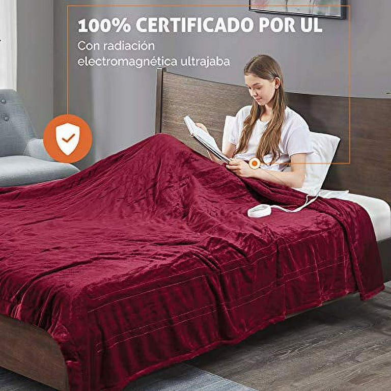 Degrees Of Comfort Advanced Twin XL Electric Blanket with Auto Shut Off Microplush Heated Blanket for Bed Living Room Single Controller UL