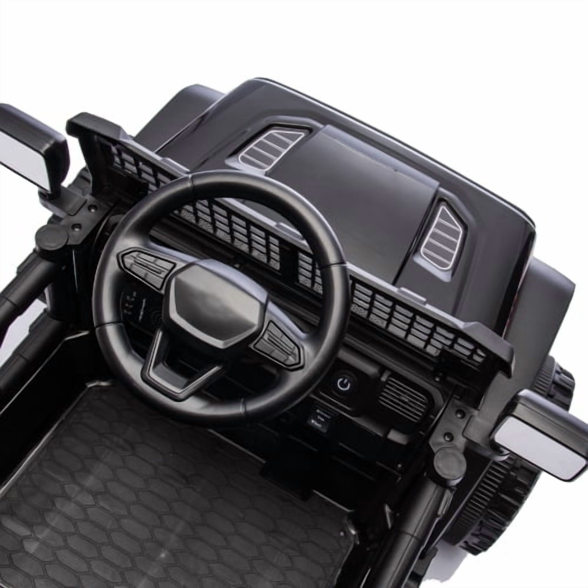 HTW24V Kids Ride On Truck with Parental Remote Control – Electric Off-Road Car for Boys & Girls, 4-Wheel Suspension, Bluetooth Music, LED Lights, Power Display, Ages 3+ (Black)​