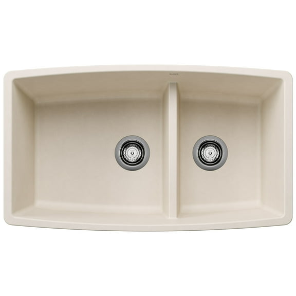 Blanco 441310 Performa 33" Undermount Double Basin Silgranit Kitchen Sink - White