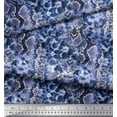 thumbnail image 3 of Soimoi Blue Cotton Voile Fabric Leopard & Snake Animal Skin Print Fabric by the Yard 42 Inch Wide, 3 of 3