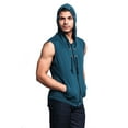 thumbnail image 7 of G-Style USA Men's Lightweight Athletic Casual Sleeveless Eyelet Drawstring Zipper Hoodie SL888 - Crown Blue- Medium, 7 of 7
