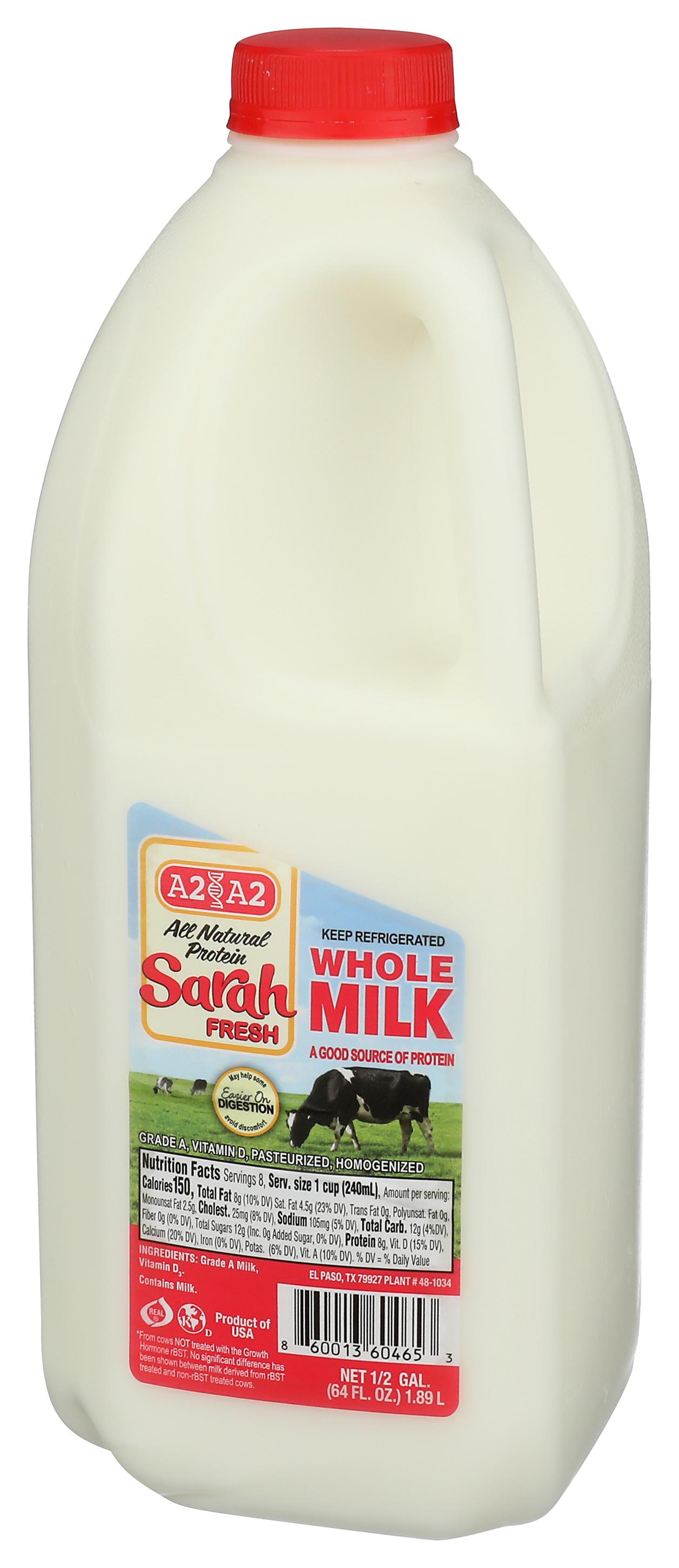 Whole Vitamin D A2/A2 Milk Half Gallon
