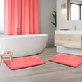 thumbnail image 6 of Clara Clark Pink Memory Foam Bath Rug, 17" x 24", Non-Slip (2-Piece), 6 of 6