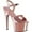 Rose Gold Metallic PU/Rose Gold Chrome, variant on Women's Pleaser Adore 709 Platform Stiletto Sandal
