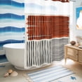 thumbnail image 5 of No Hook Shower Curtain, Brown Striped Shower Curtains for Bathroom with See Through Top Window, Farmhouse Stripes Modern Abstract Art Waterproof & Washable Bath Curtain Stall 48"x72", 5 of 9