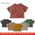 thumbnail image 2 of Camisetas de verano para niños, camisetas de algodón de Color sólido para niños, nueva moda para niños y niñas, Top de manga corta, ropa de 2-7T, camisetas saludables Tan Jianjun unisex, 2 of 2